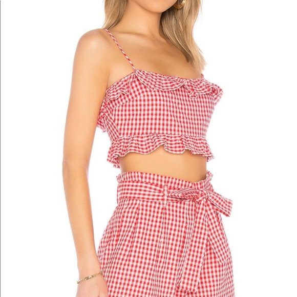 Privacy Please | Dakota Crop Top and Saffron Short Red Gingham Set Size XXS - Picture 7 of 7